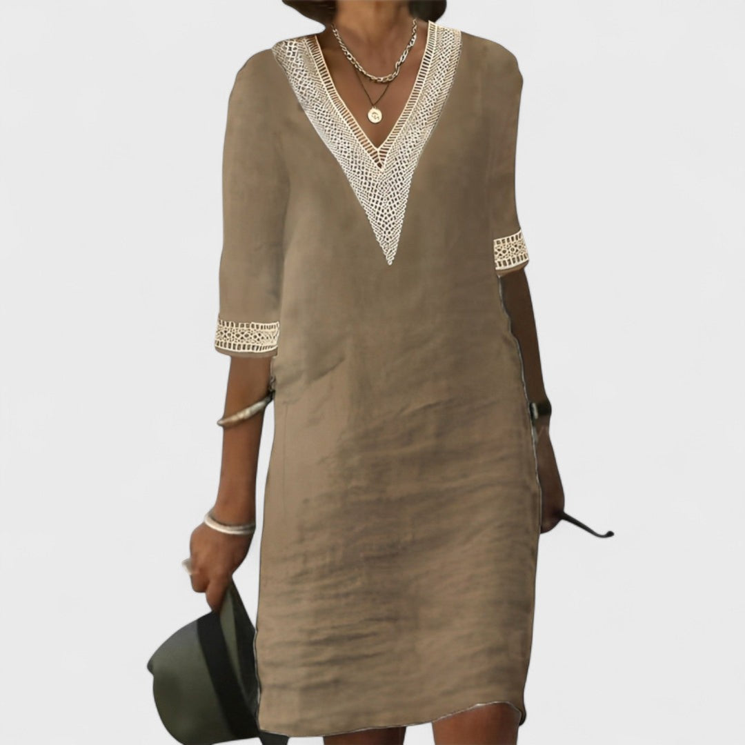 Emilia - Elegantní Lněné Šaty